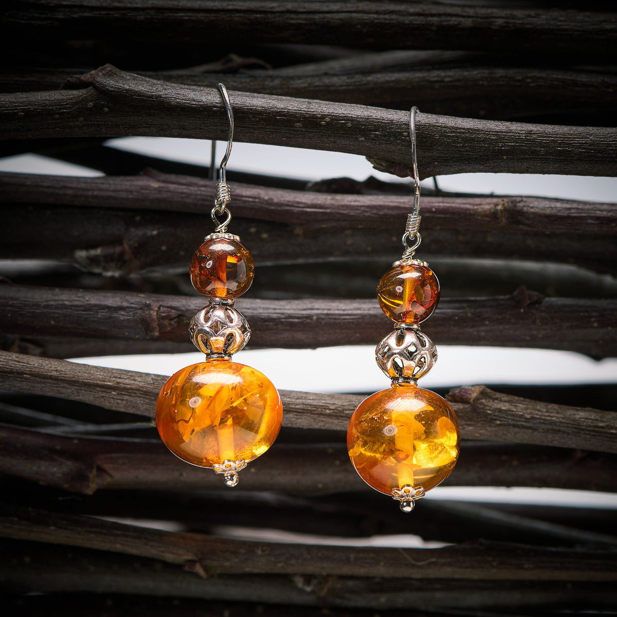 Boucles d'Oreilles en Ambre