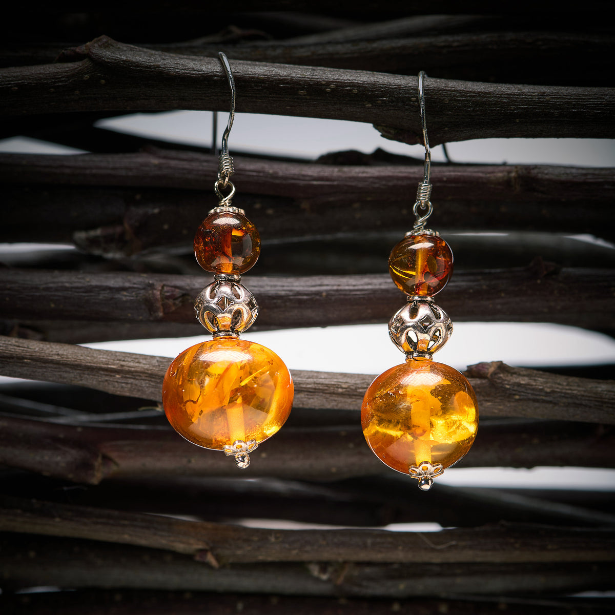 Boucles d'Oreilles en Ambre