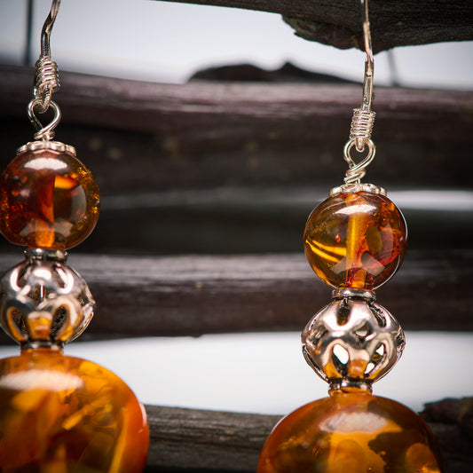 Boucles d'Oreilles en Ambre