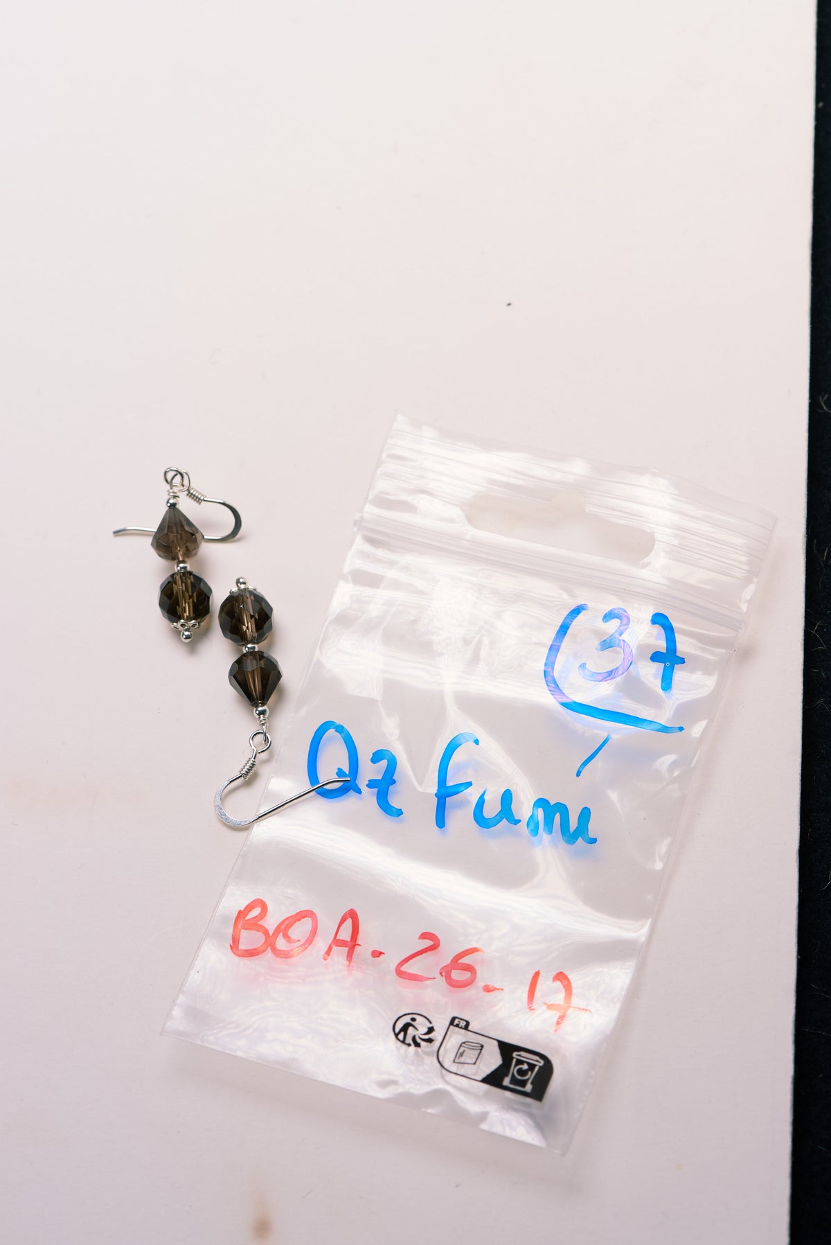 Boucles d'Oreilles en Quartz Fumé