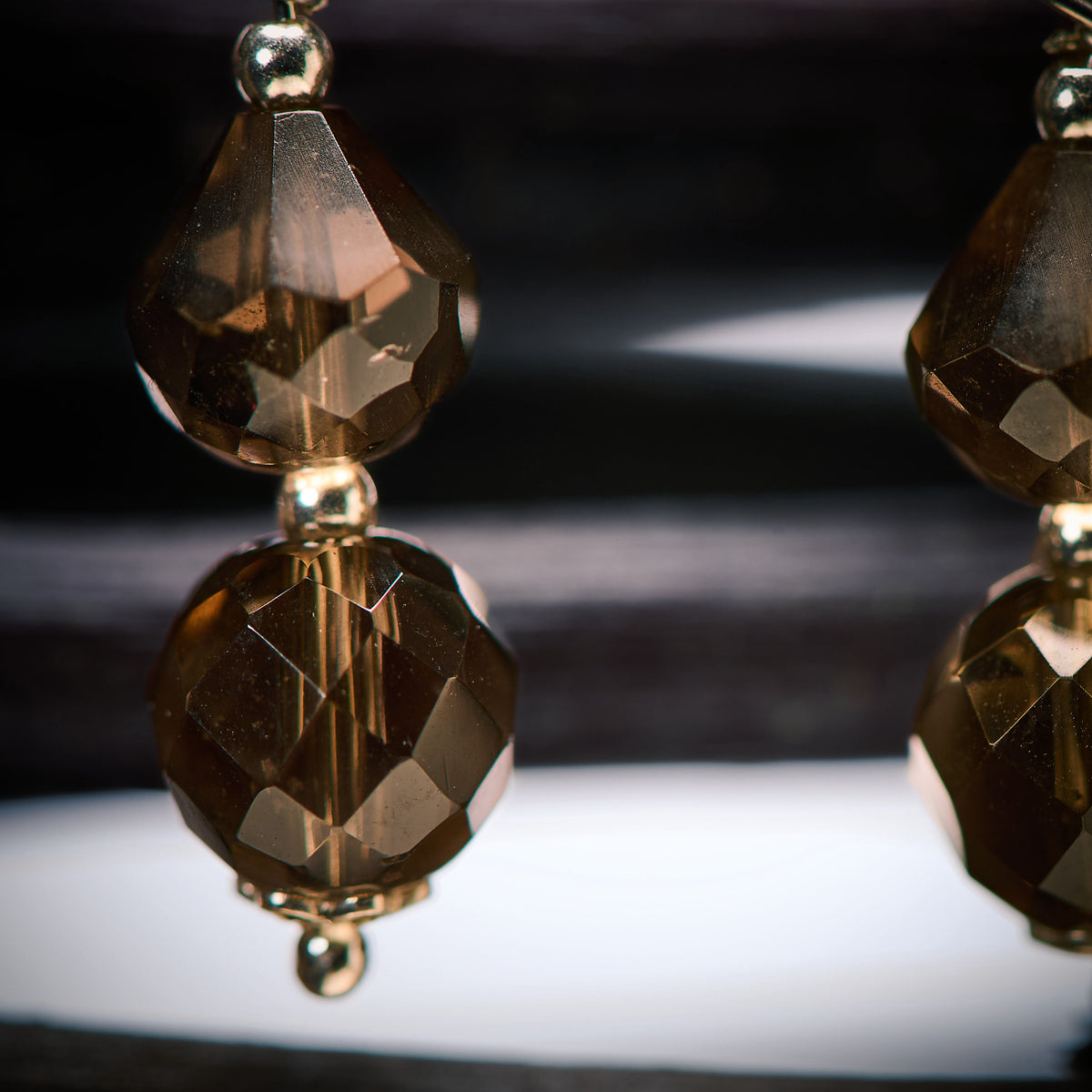 Boucles d'Oreilles en Quartz Fumé