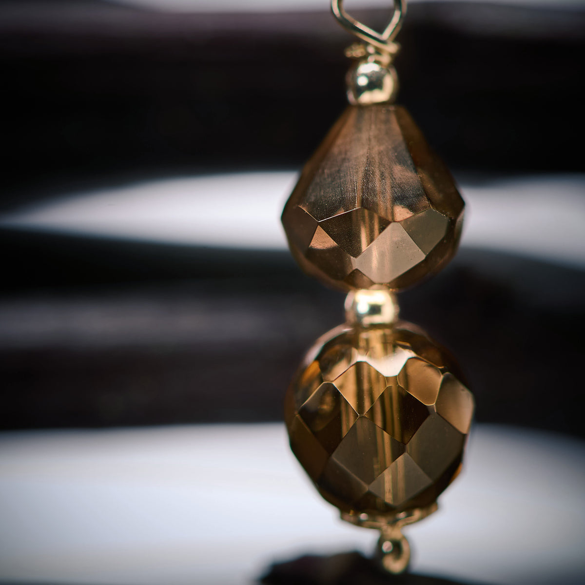 Boucles d'Oreilles en Quartz Fumé