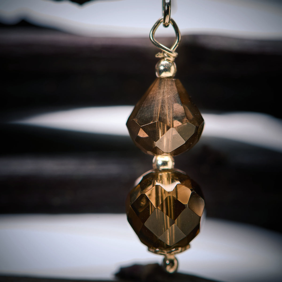 Boucles d'Oreilles en Quartz Fumé