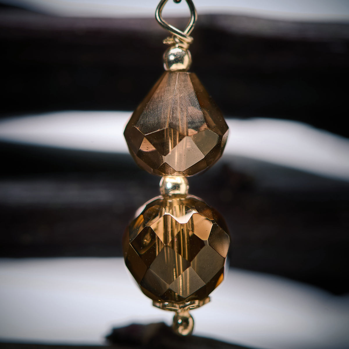 Boucles d'Oreilles en Quartz Fumé