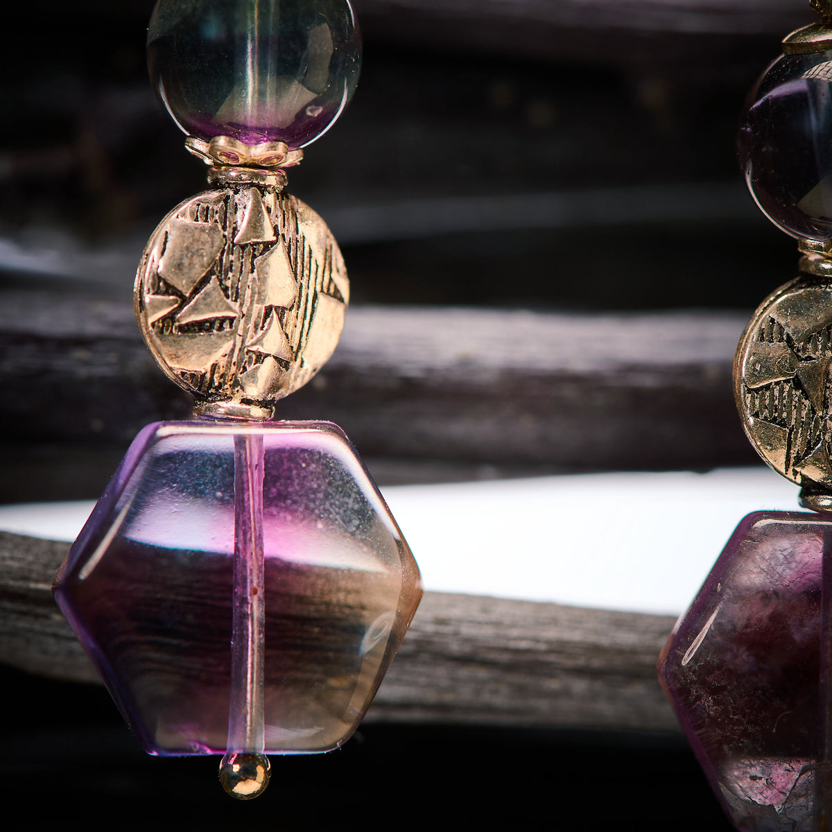 Boucles d'Oreilles en Fluorite