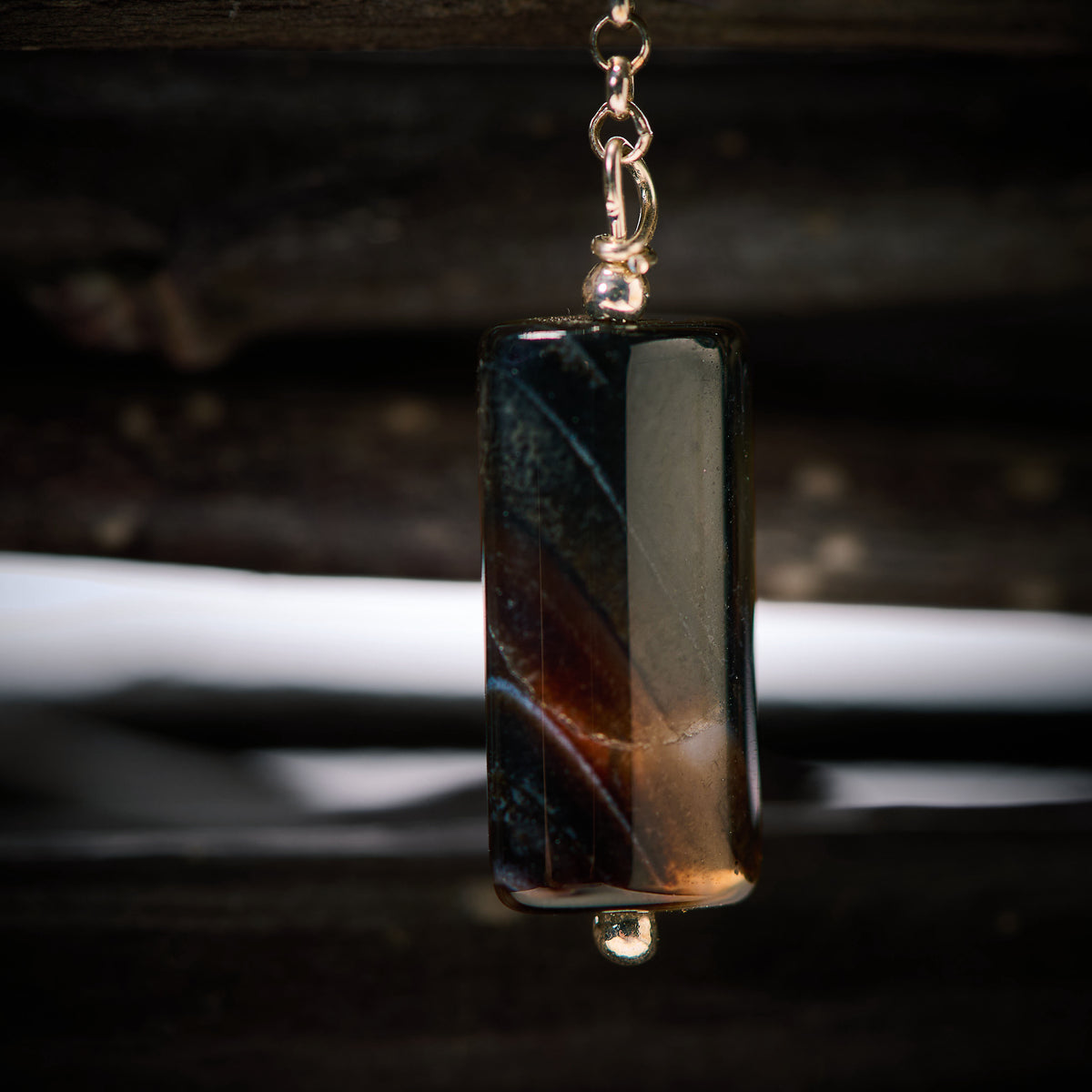 Boucles d'Oreilles en Sardonyx - Agate Rubanée