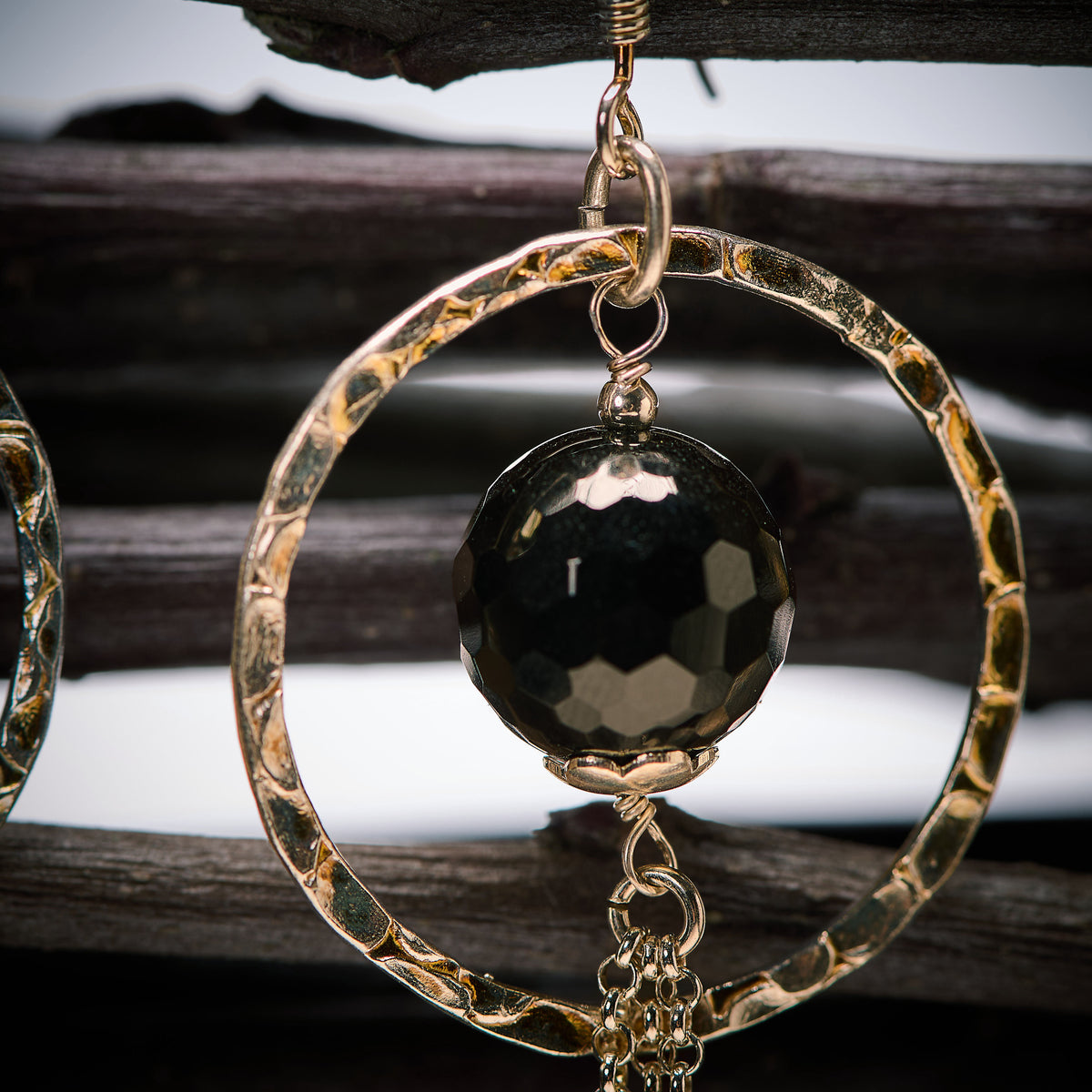 Boucles d'Oreilles en Agate Noire - Onyx
