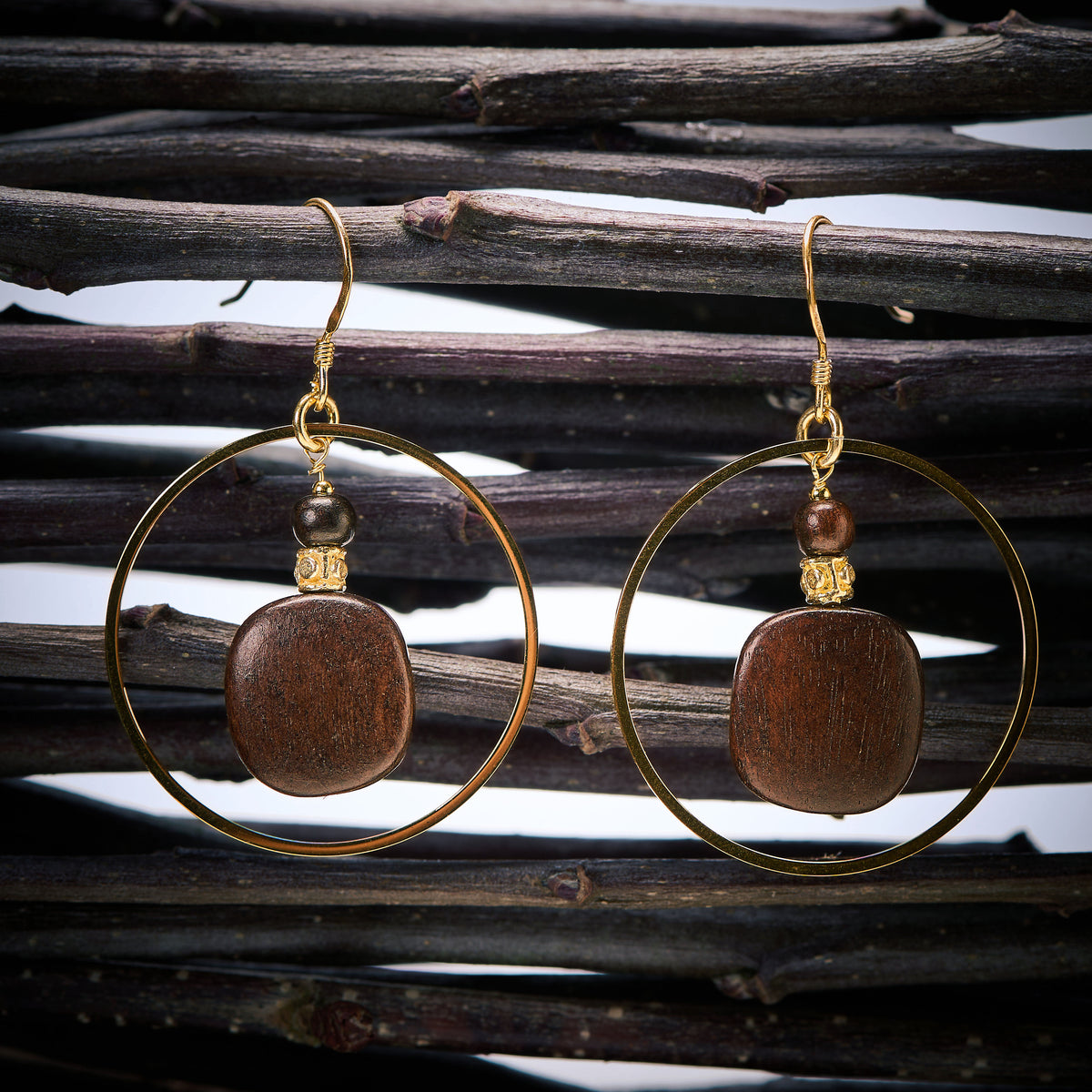 Boucles d'Oreilles en Ebène