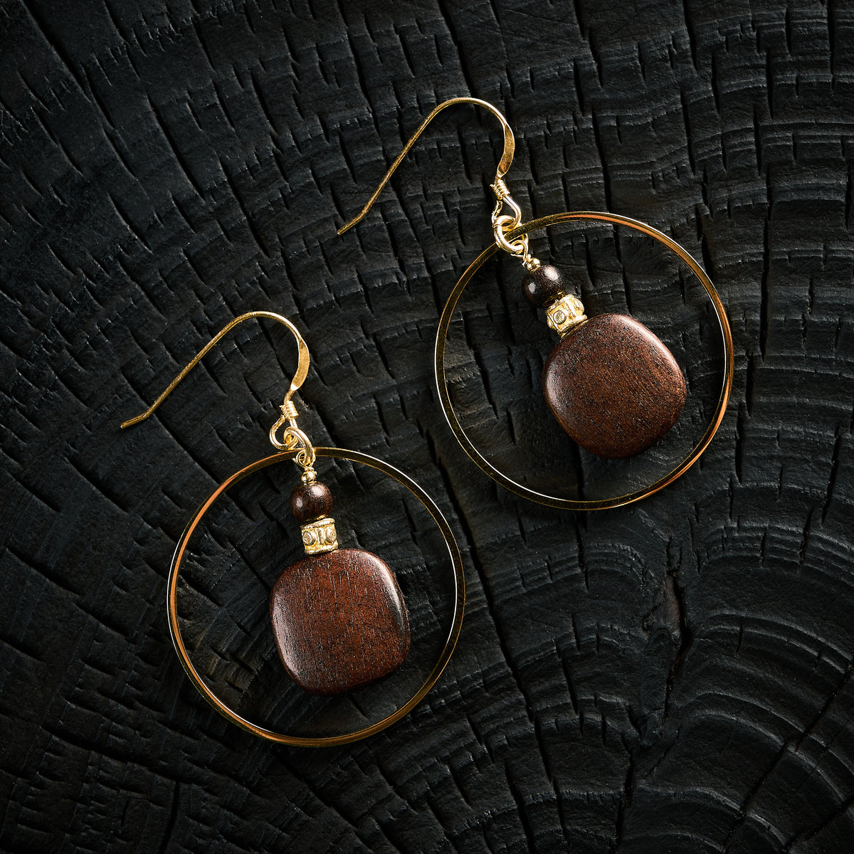 Boucles d'Oreilles en Ebène