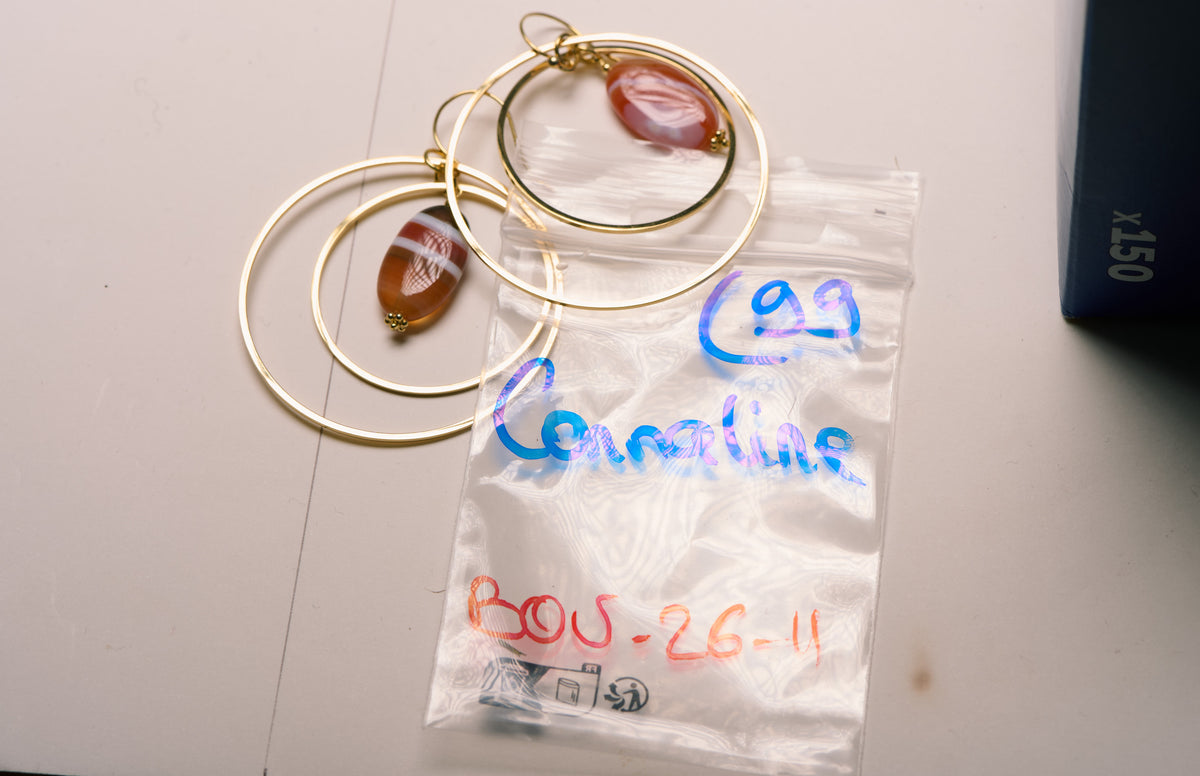 Boucles d'Oreilles en Cornaline