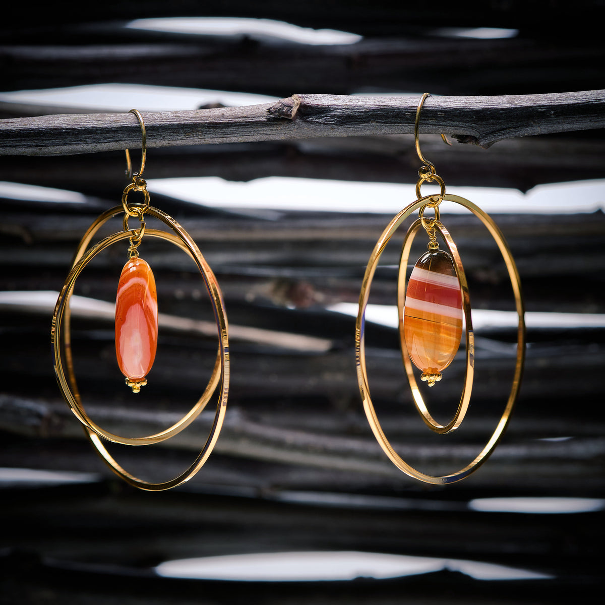 Boucles d'Oreilles en Cornaline