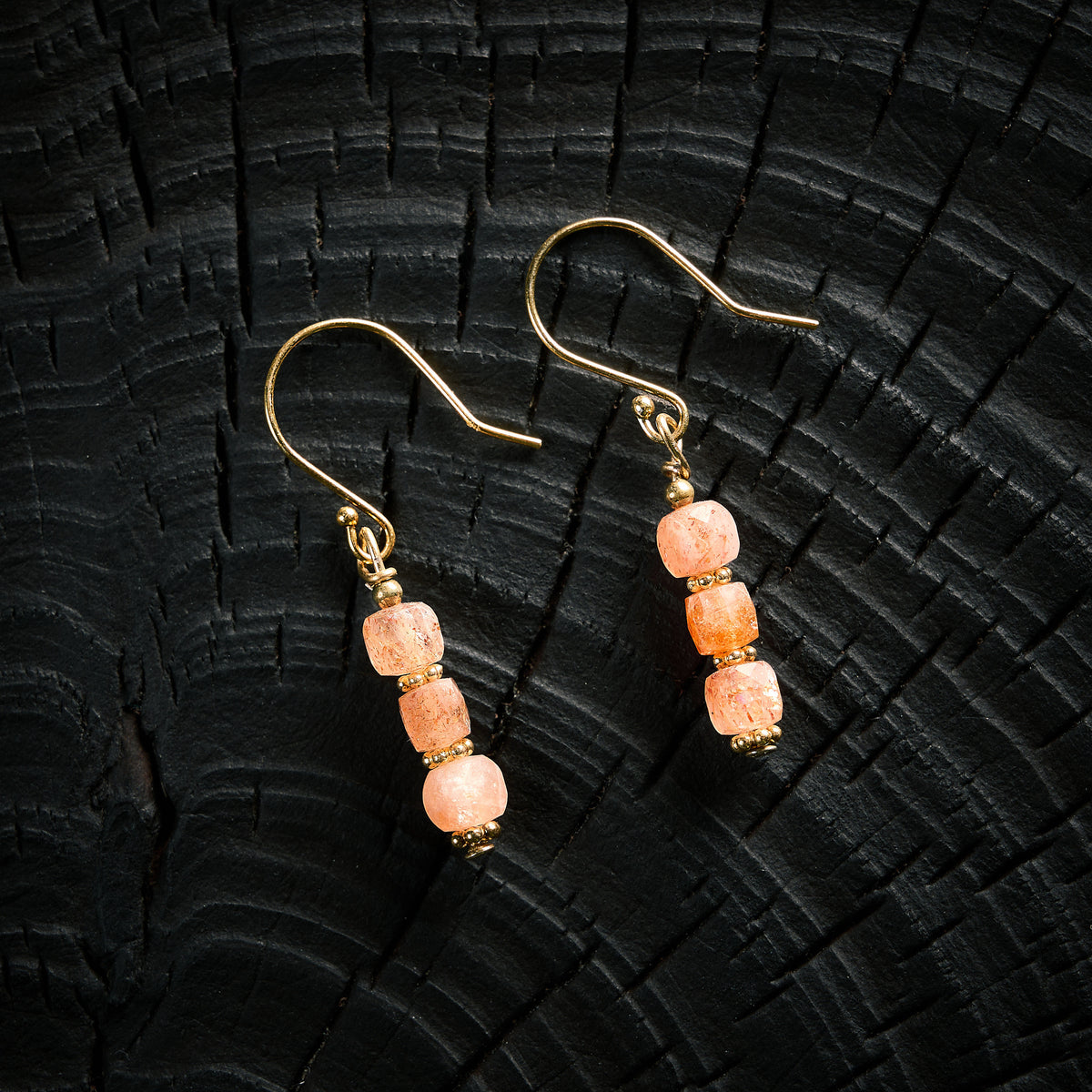 Boucles d'Oreilles en Pierre de Soleil