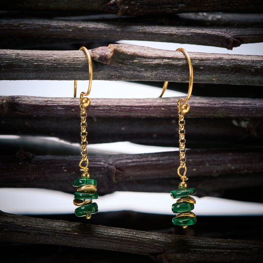 Boucles d'Oreilles en Malachite