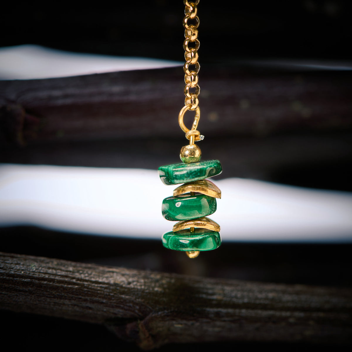 Boucles d'Oreilles en Malachite