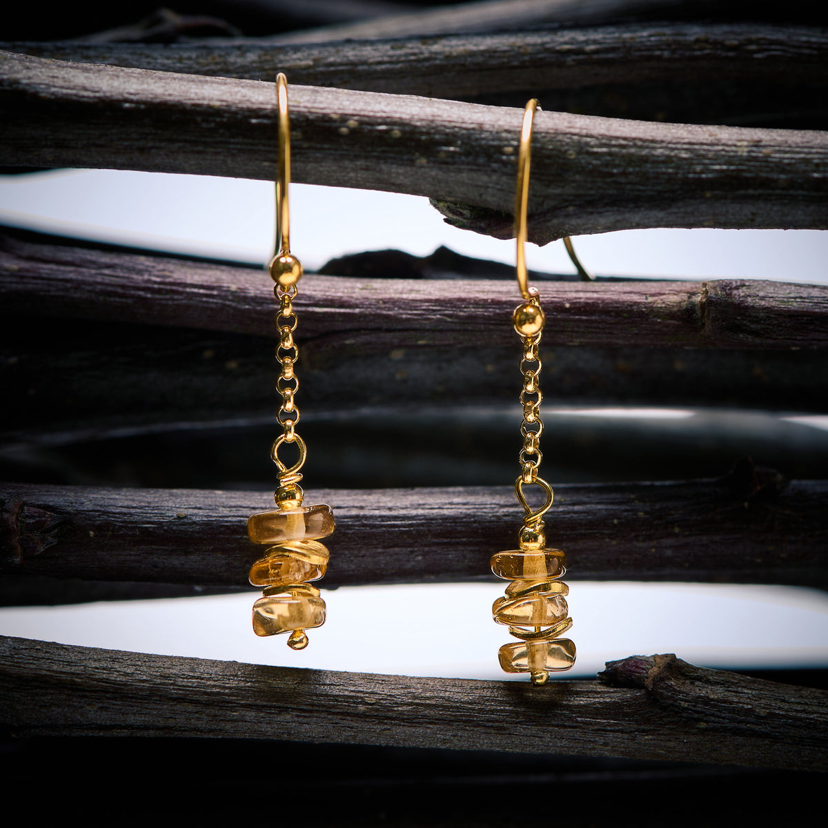 Boucles d'Oreilles en Citrine