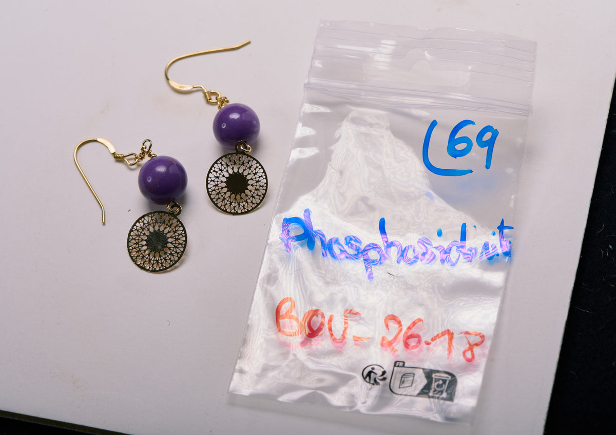 Boucles d'Oreilles en Phosphosidérite
