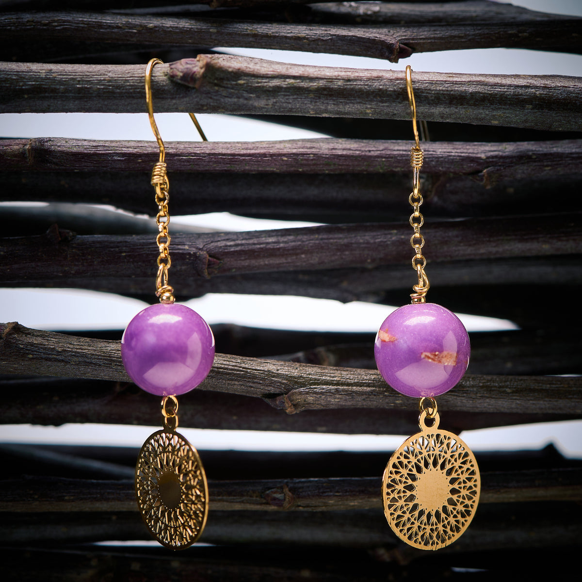 Boucles d'Oreilles en Phosphosidérite