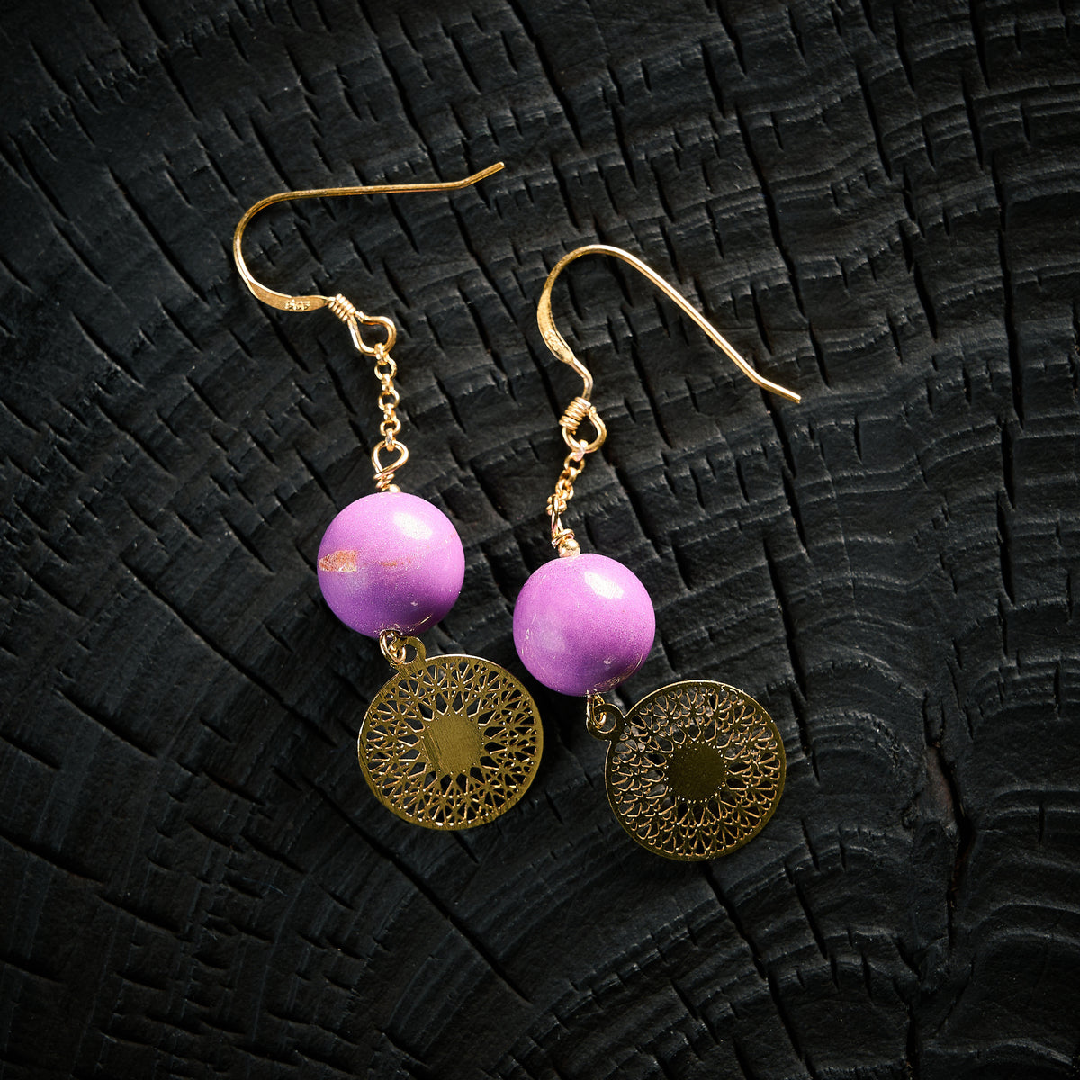 Boucles d'Oreilles en Phosphosidérite