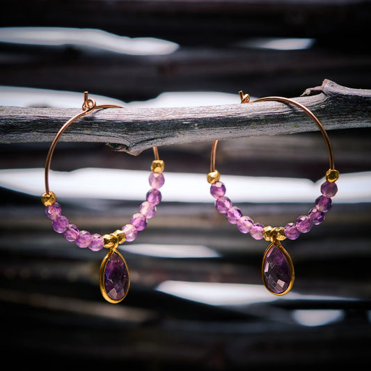 Boucles d'Oreilles en Améthyste 