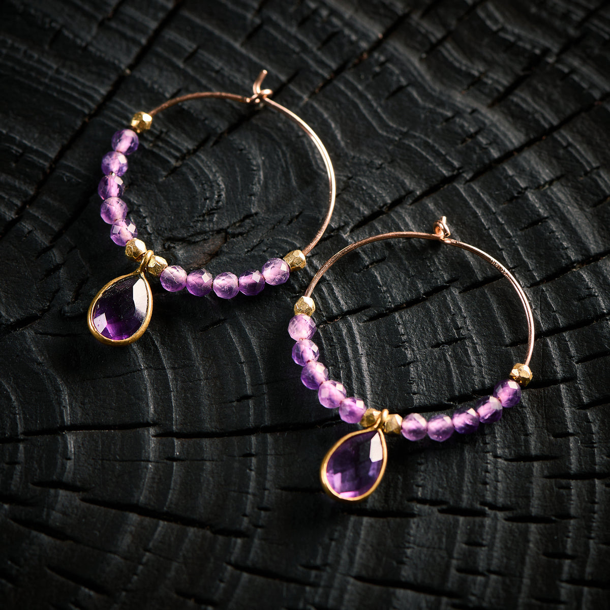 Boucles d'Oreilles en Améthyste 