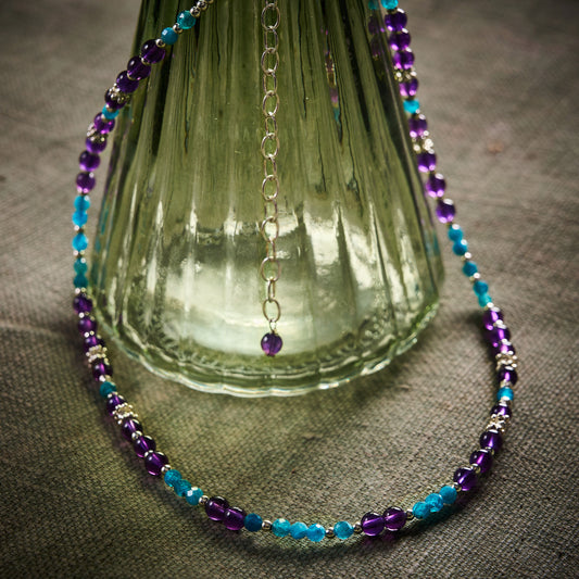 Collier en Améthyste et Apatite
