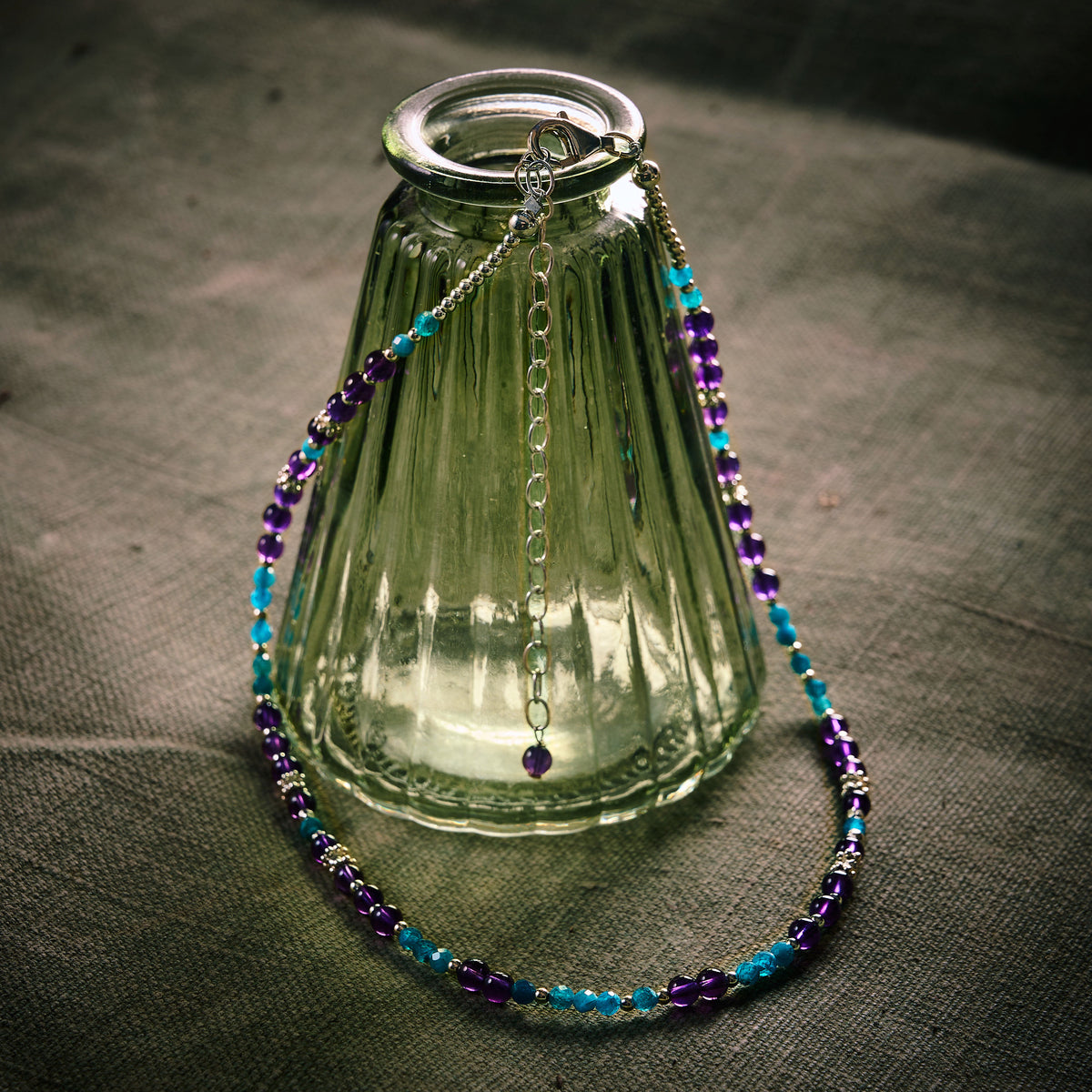 Collier en Améthyste et Apatite