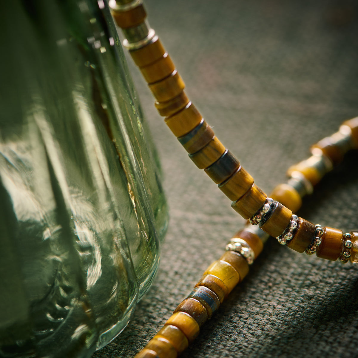 Collier en Oeil de Tigre et Pyrite