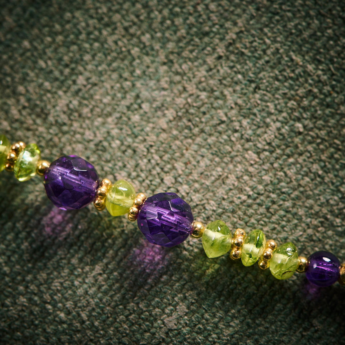 Collier en Améthyste et Péridot Olivine
