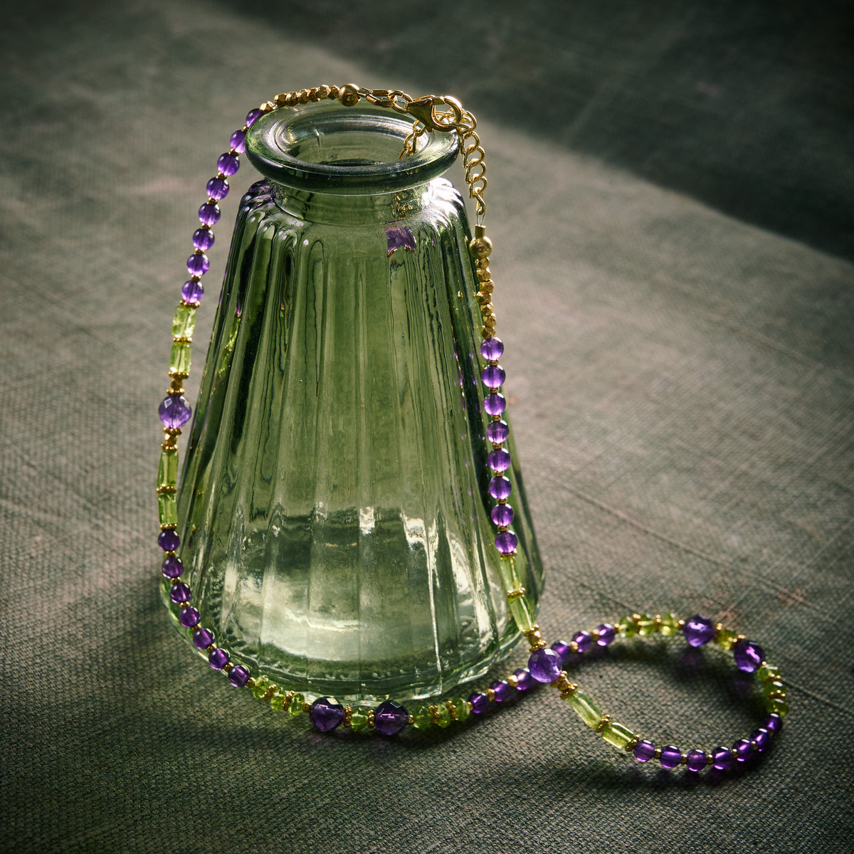 Collier en Améthyste et Péridot Olivine