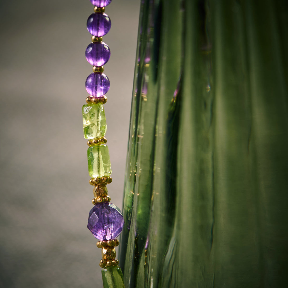 Collier en Améthyste et Péridot Olivine