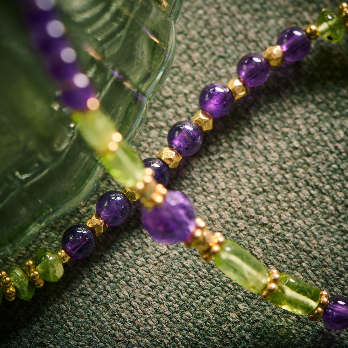 Collier en Améthyste et Péridot Olivine