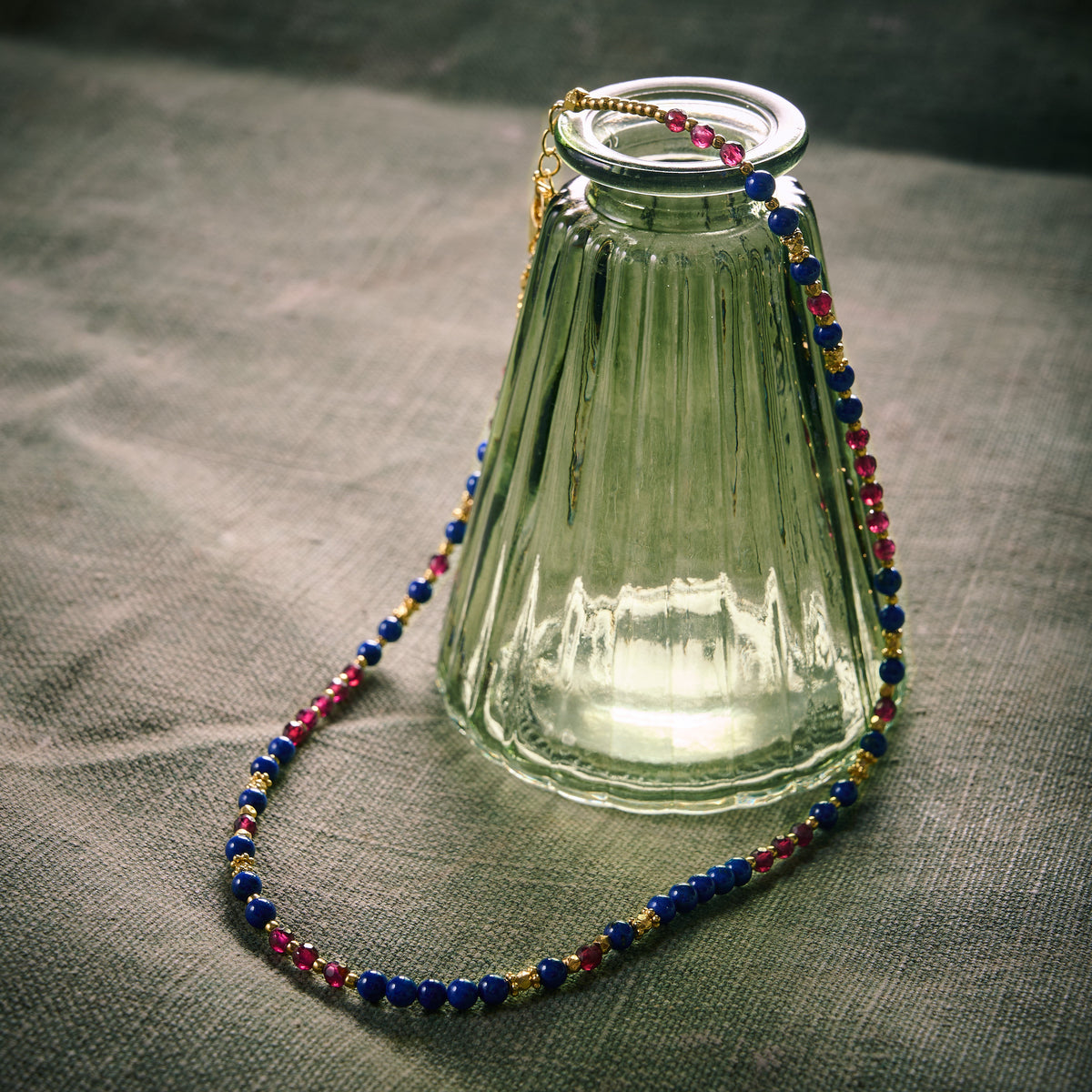 Collier en Lapis Lazuli et Grenat Rouge