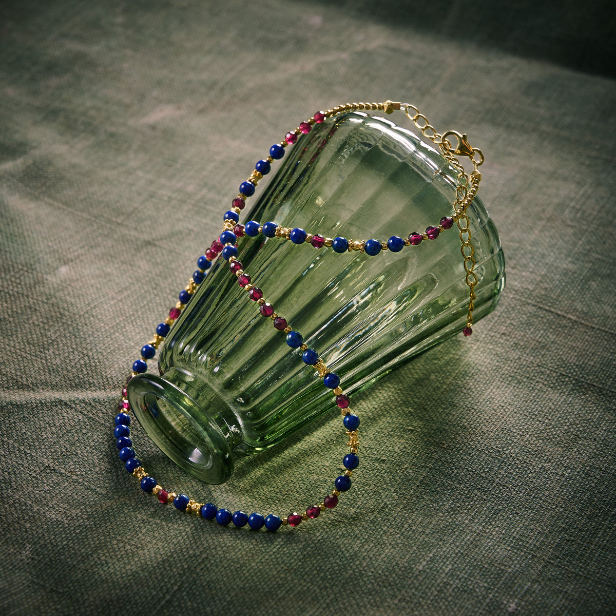 Collier en Lapis Lazuli et Grenat Rouge