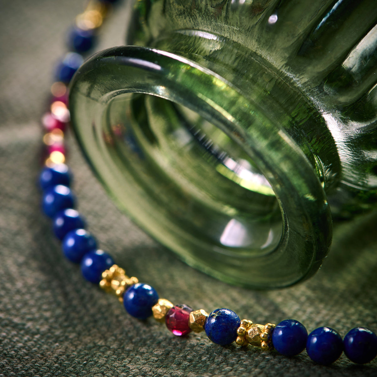 Collier en Lapis Lazuli et Grenat Rouge