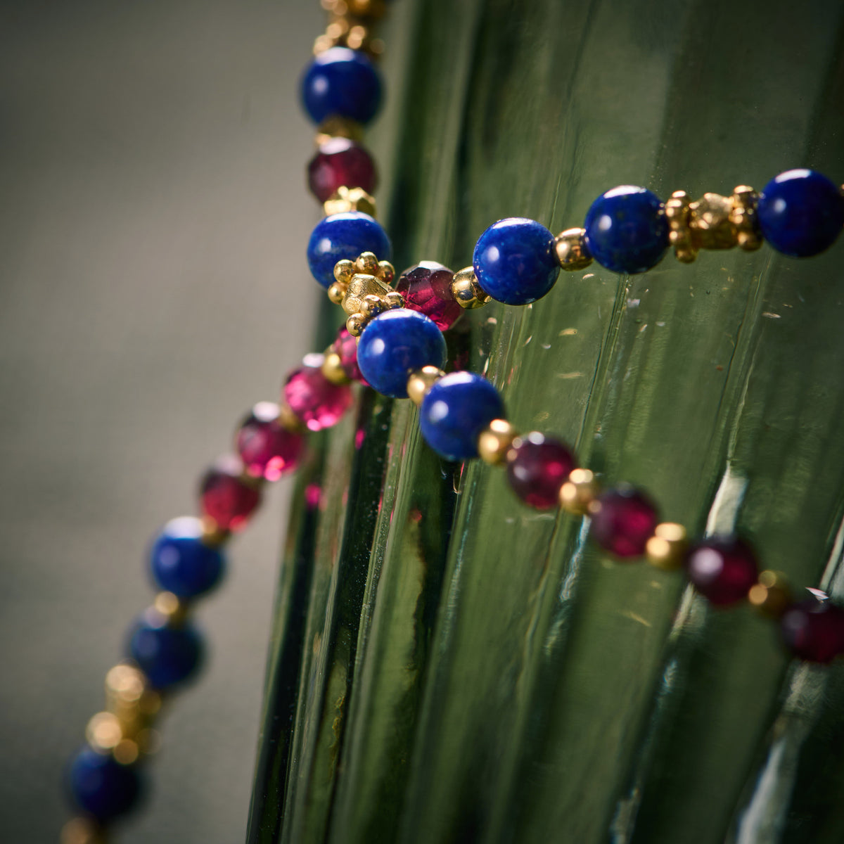 Collier en Lapis Lazuli et Grenat Rouge