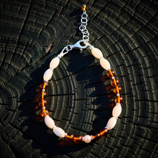 Bracelet en Ambre et Nacre