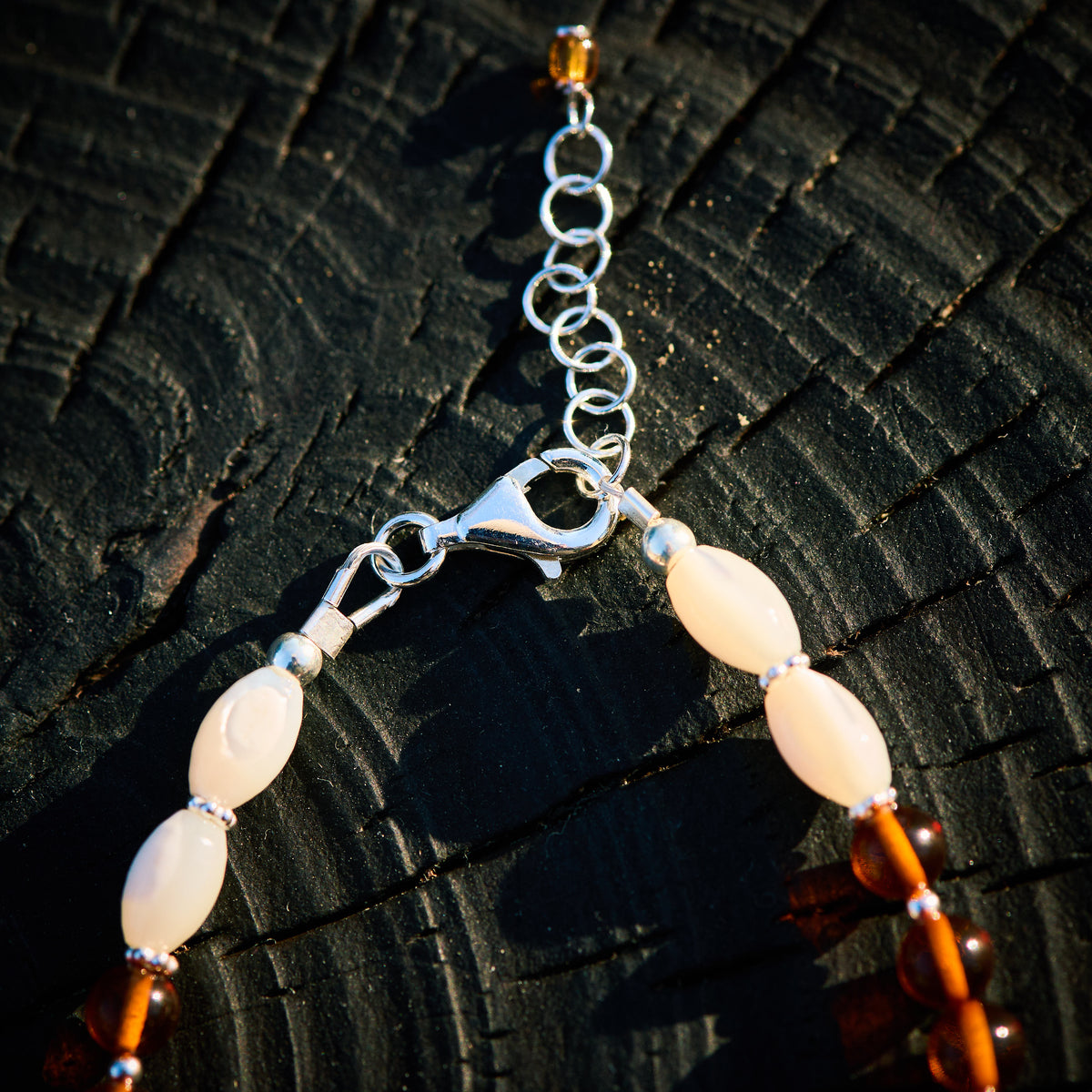 Bracelet en Ambre et Nacre