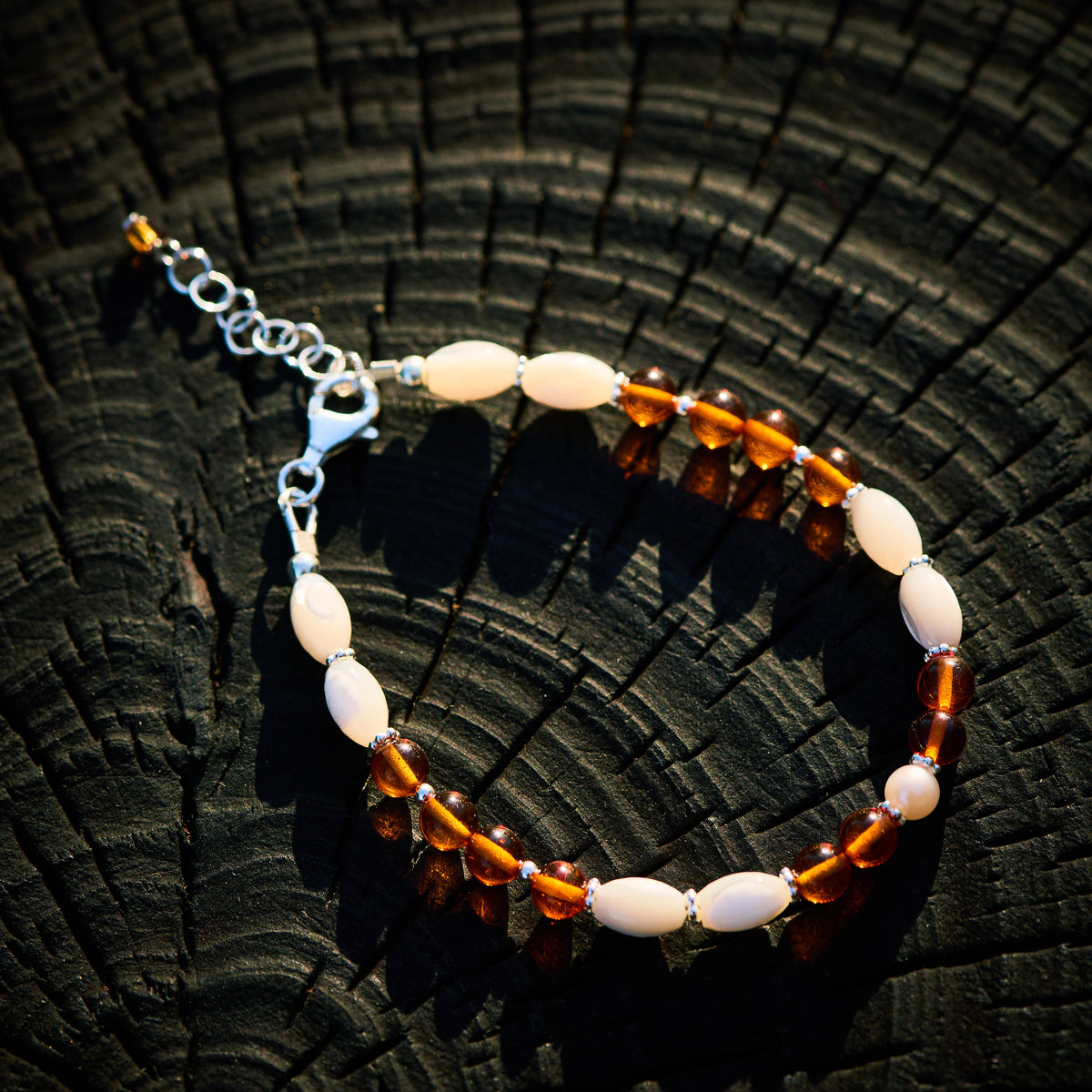 Bracelet en Ambre et Nacre