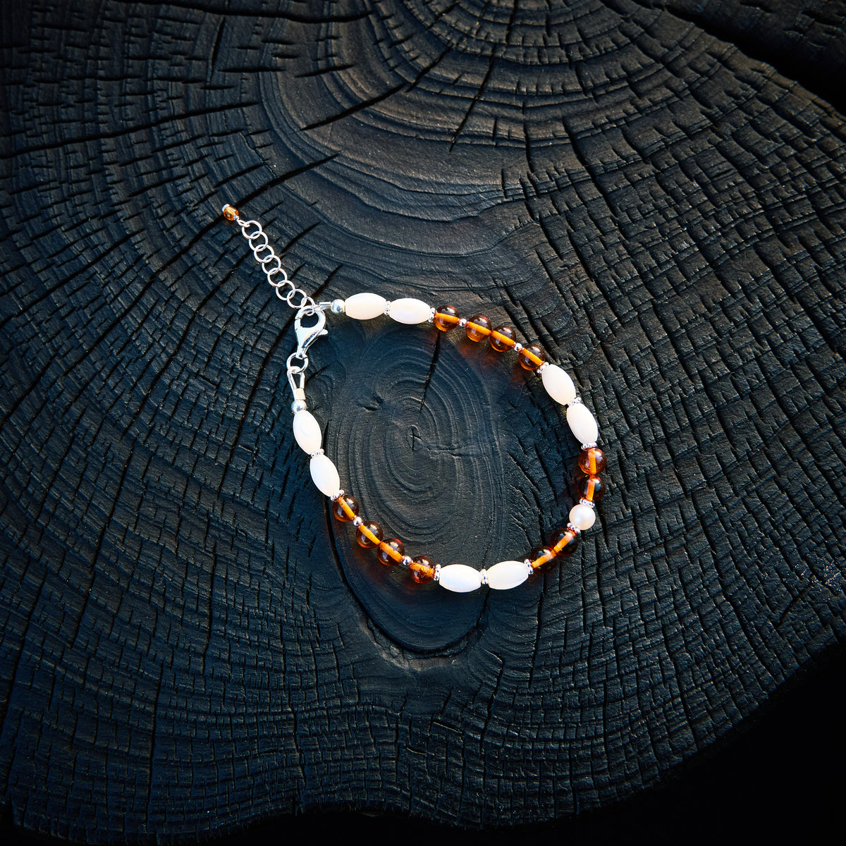 Bracelet en Ambre et Nacre